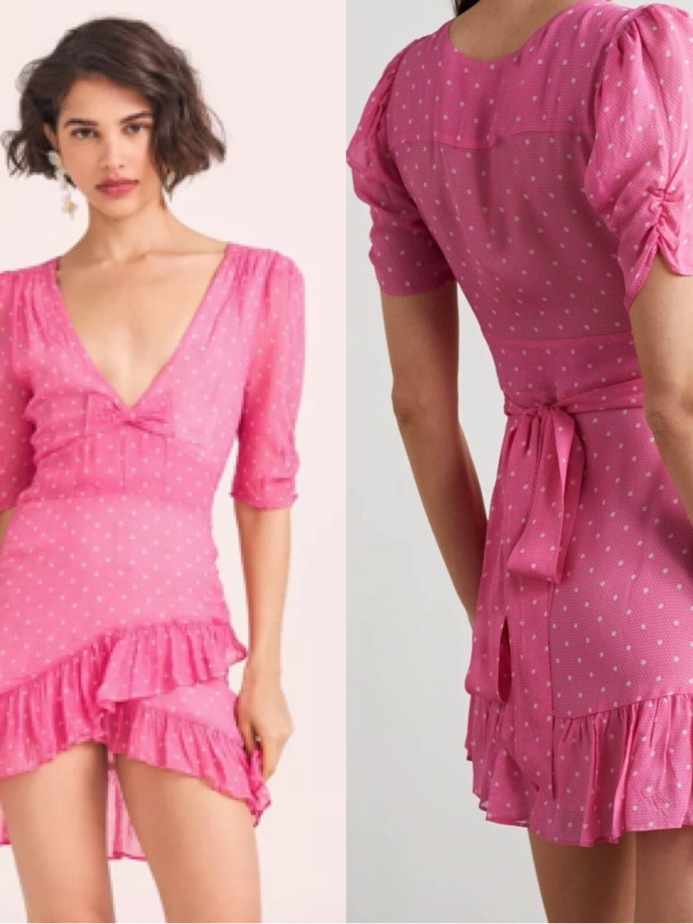 Loveshackfancy Azrael Dress Pink Polka Dot Size 4